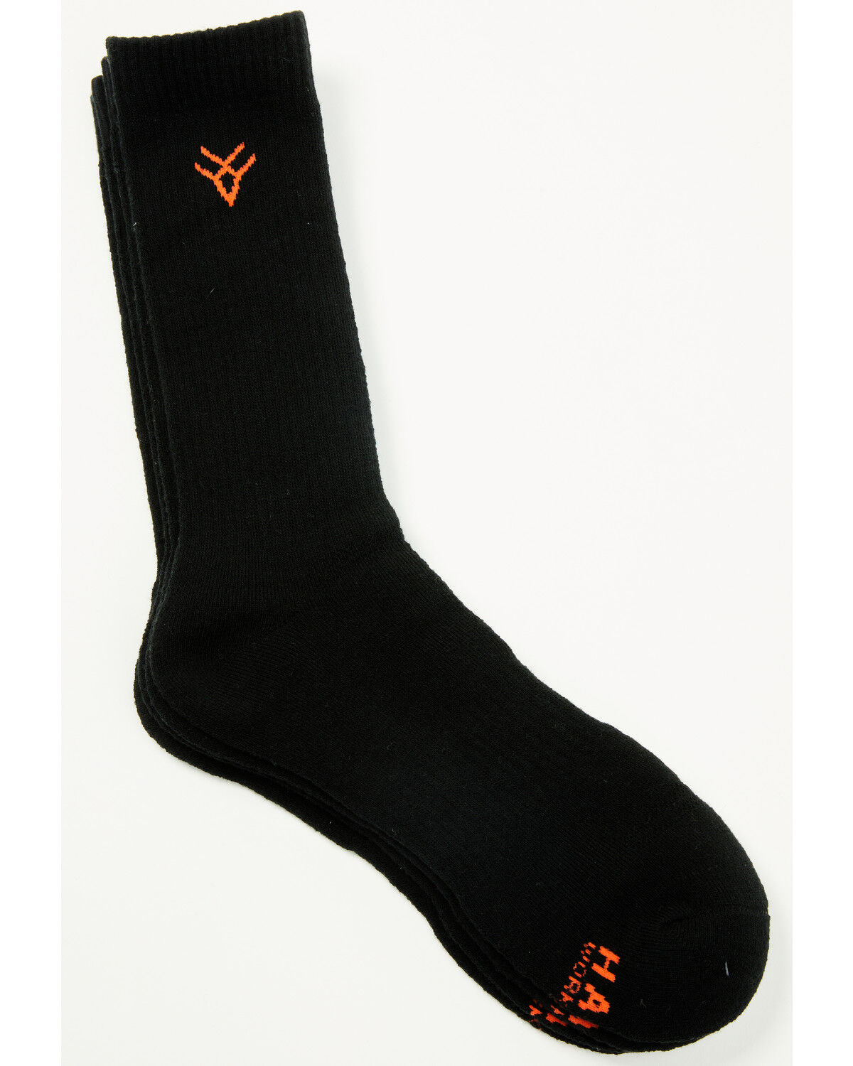 Image #1 - Hawx Men's Crew Wool Socks - 2 Pack, Black, hi-res