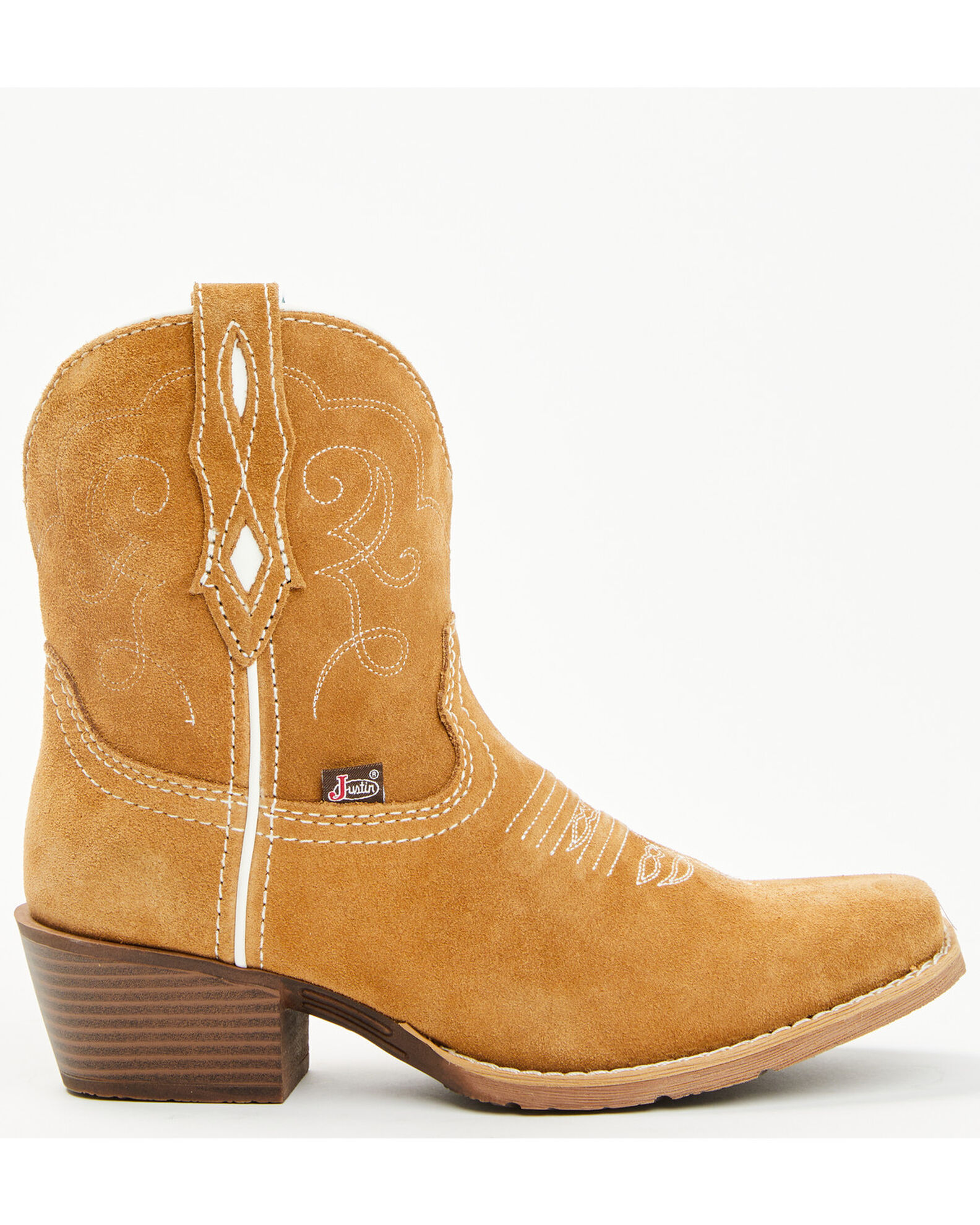 Justin Women s Gypsy Suede Western Booties Square Toe Country Outfitter