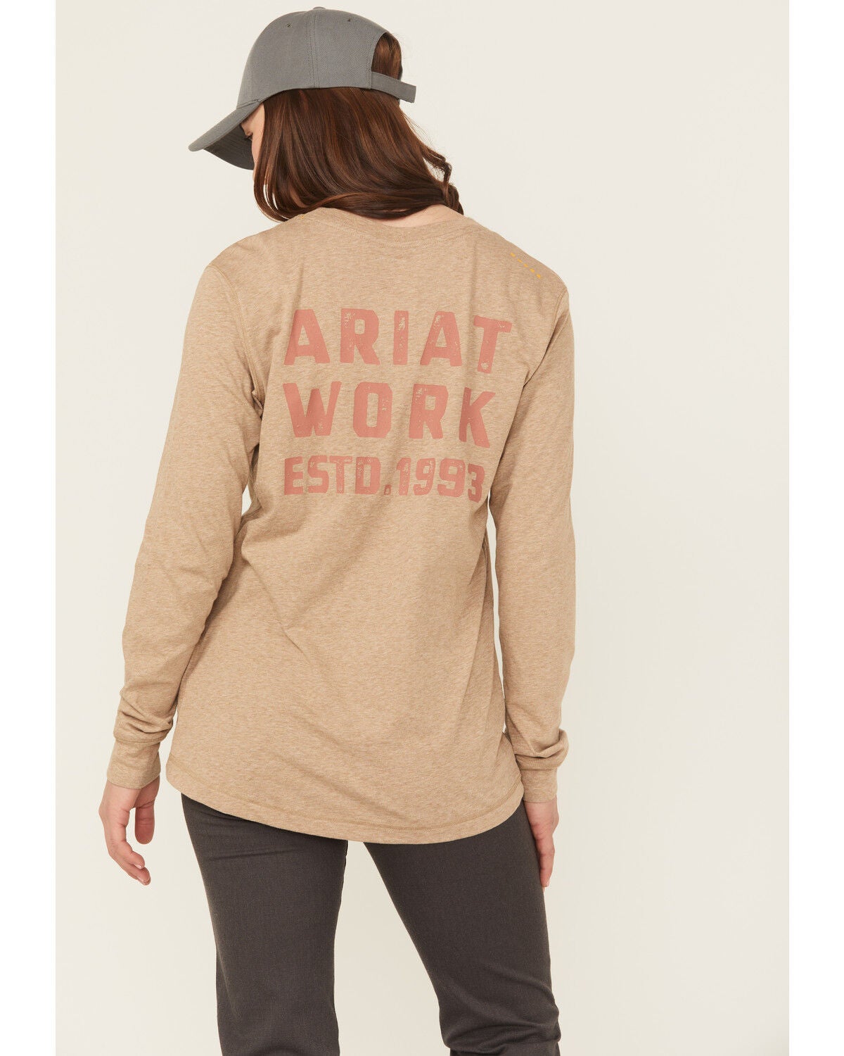 Image #4 - Ariat Women's Rebar Workman EST 1993 Long Sleeve Pocket Work Shirt, Khaki, hi-res