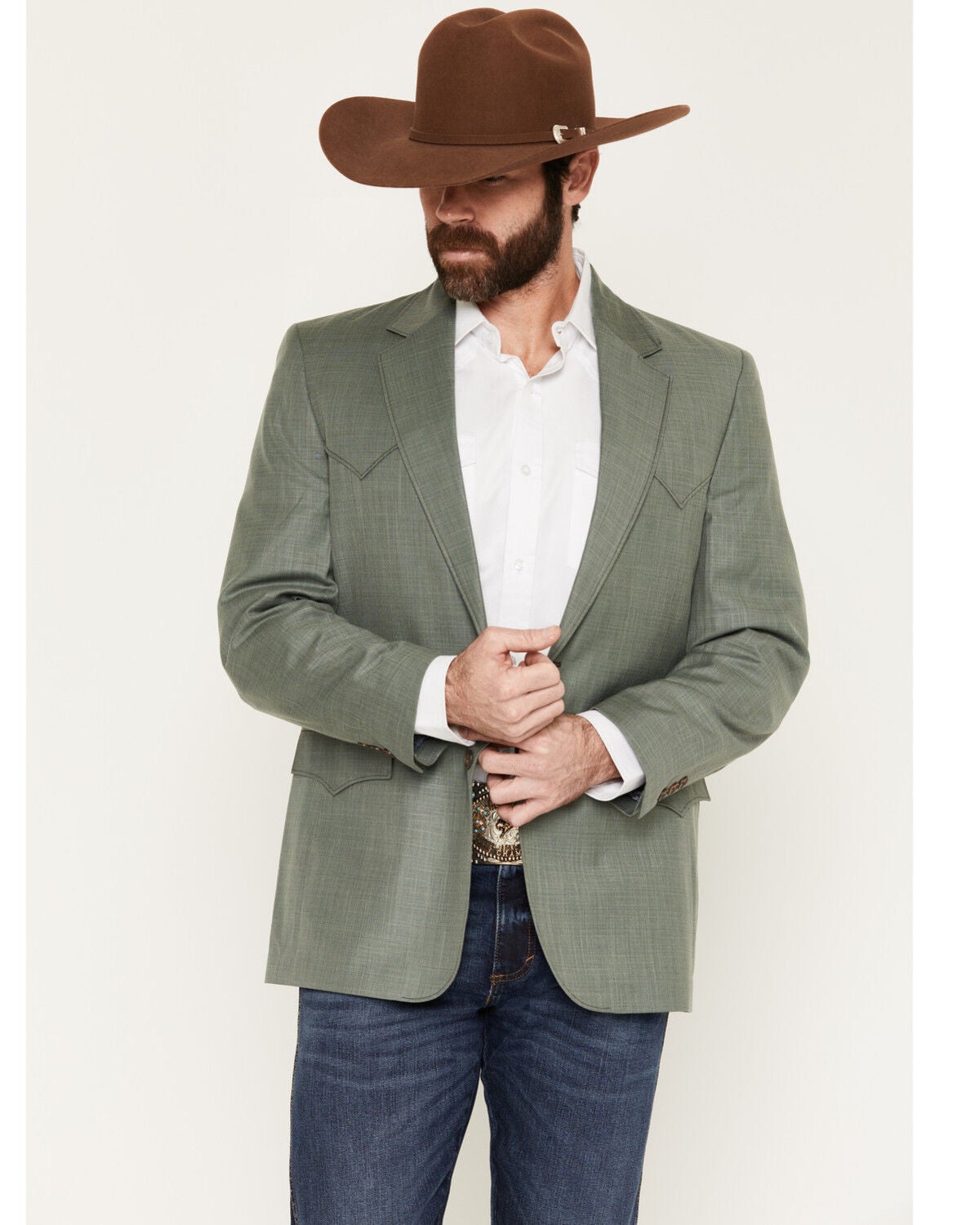 Image #1 - Circle S Men's Lubbock Button-Down Sportcoat - Big, Sage, hi-res