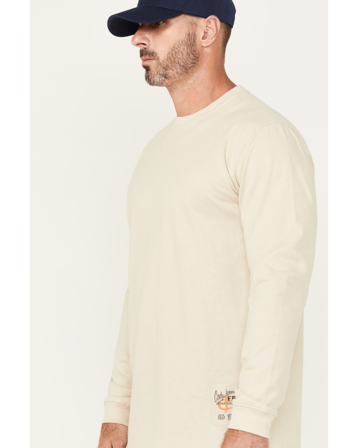Image #3 - Cody James Men's FR Bull Long Sleeve Graphic Work T-Shirt, Cream, hi-res