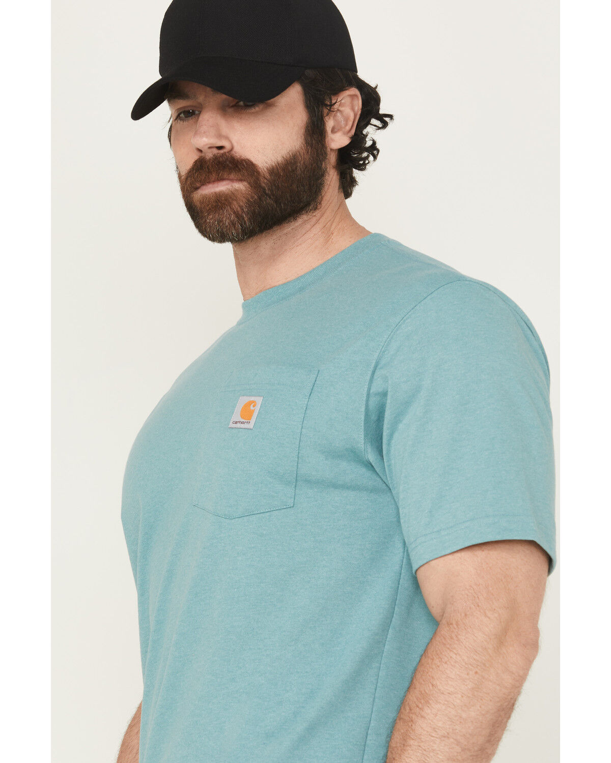 Image #1 - Carhartt Men's Loose Fit Heavyweight Short Sleeve Pocket Work T-Shirt, Blue, hi-res