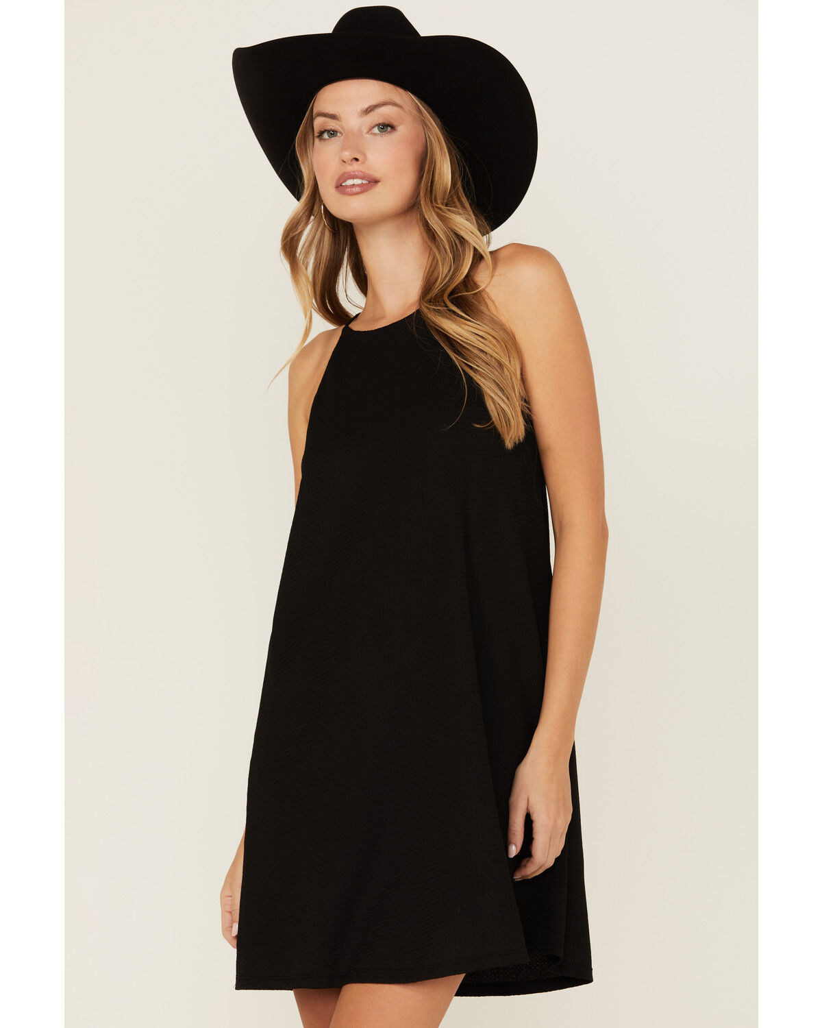Image #1 - Wild Moss Women's Goddness Solid Mini Dress, Black, hi-res
