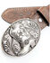 Shyanne Girls' Embossed Floral Boot Belt , Brown, hi-res