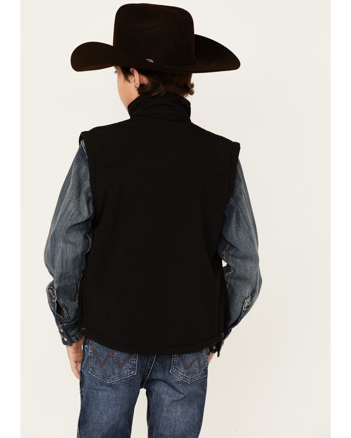 Image #3 - STS Ranchwear Boys' Black Youth Barrier Softshell Vest , , hi-res