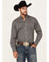 Image #1 - Cinch Men's Floral Geo Print Long Sleeve Button-Down Stretch Western Shirt, Navy, hi-res
