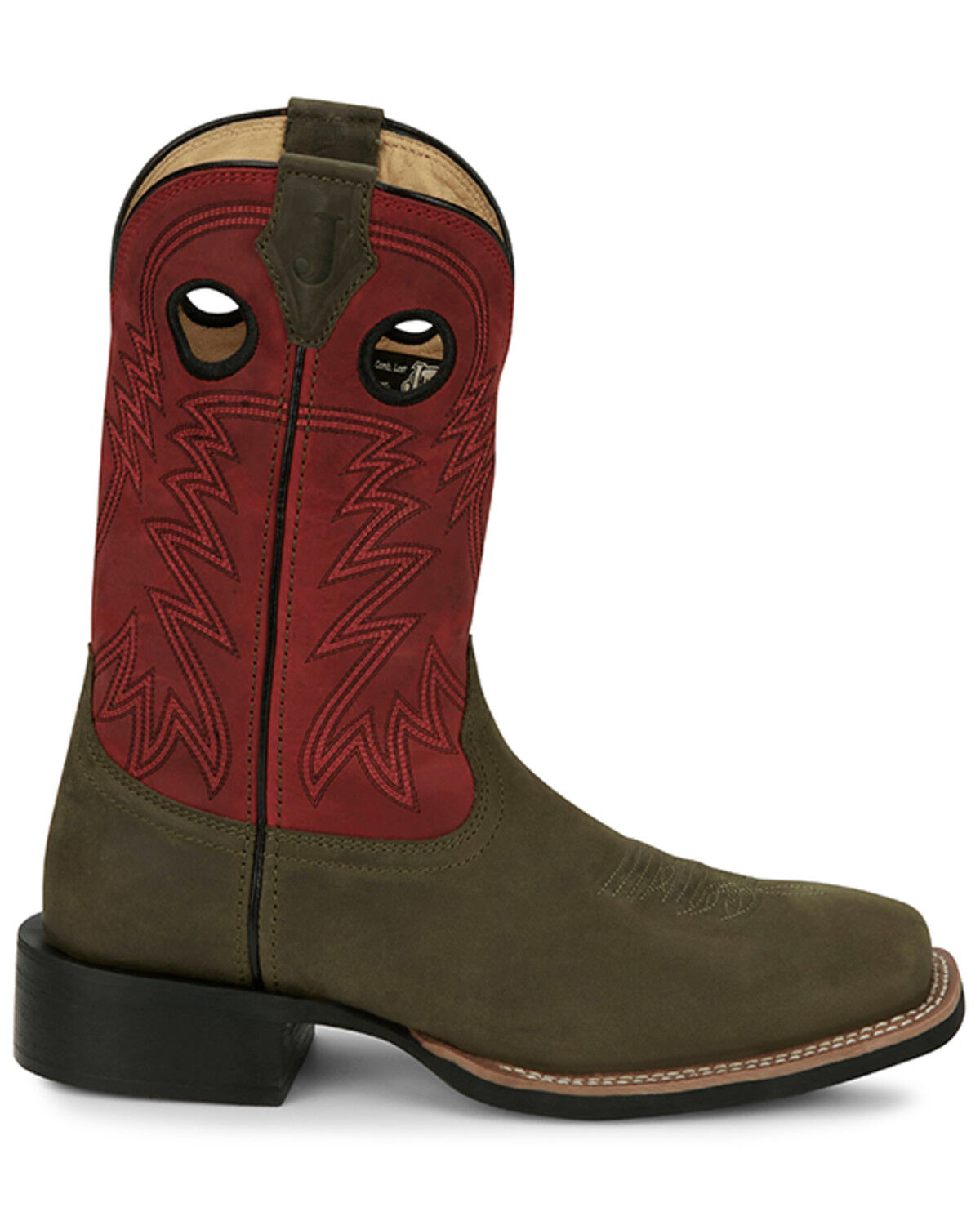 Image #2 - Justin Men's Show Stopper Wester Boots - Broad Square Toe, Grey, hi-res