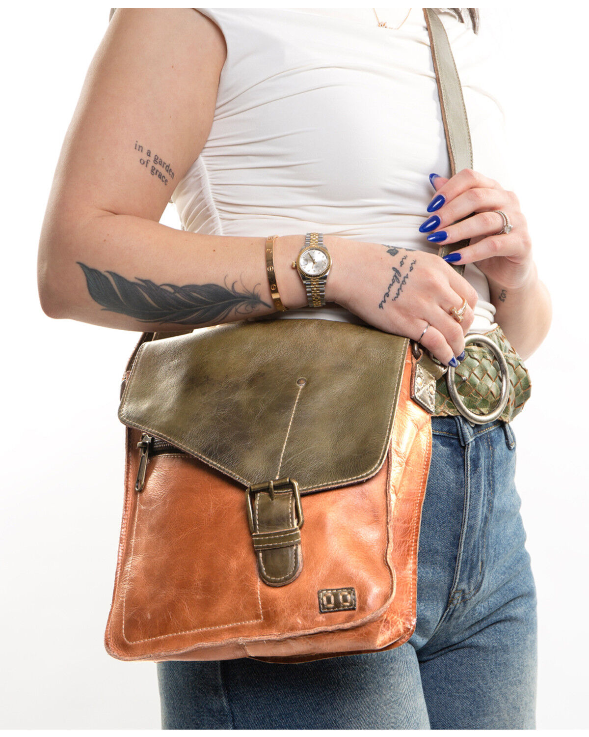 Image #5 - Bed Stu Women's Venice Beach Crossbody Bag, Distressed Brown, hi-res