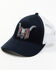 Image #1 - Cody James Men's Long Horn Skull Flag Embroidered Ball Cap, Navy, hi-res