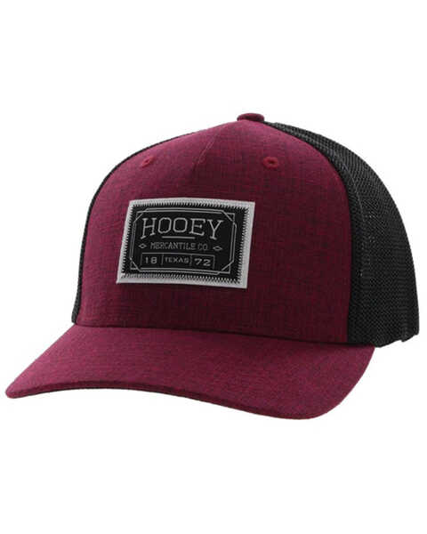 Hooey Men's Doc Logo Patch FlexFit Trucker Cap , Purple, hi-res