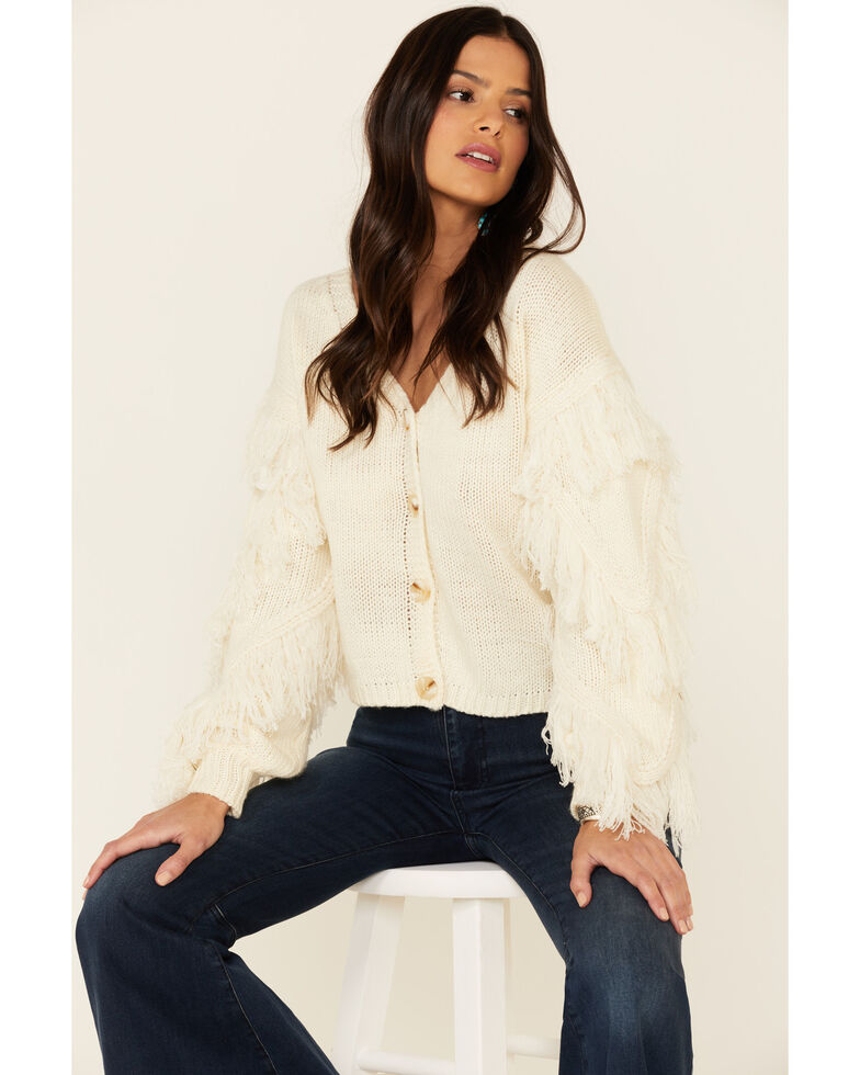 Sadie Sage Women S Switch Swish Fringe Sleeve Sweater Country Outfitter