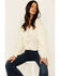Sadie & Sage Women's Switch Swish Fringe Sleeve Sweater, Ivory, hi-res
