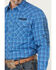Image #3 - Wrangler Men's Plaid Print Logo Long Sleeve Snap Western Shirt, Blue, hi-res