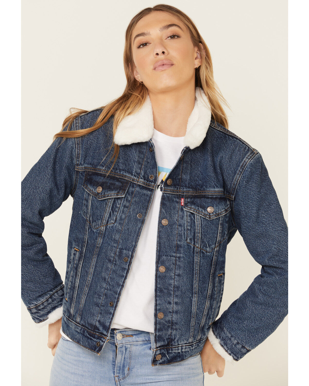 Levis jean jacket with fur