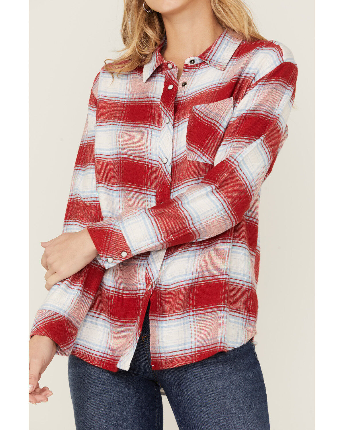 Image #3 - Idyllwind Women's Sycamore Ridge Plaid Print Relaxed Flannel Snap Shirt, , hi-res