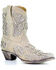 Image #1 - Corral Women's Metallic Glitter Inlay & Crystal Boots - Snip Toe, White, hi-res