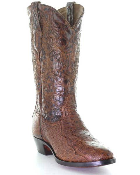 Image #1 - Corral Men's Exotic Ostrich Western Boots - Round Toe, Cognac, hi-res