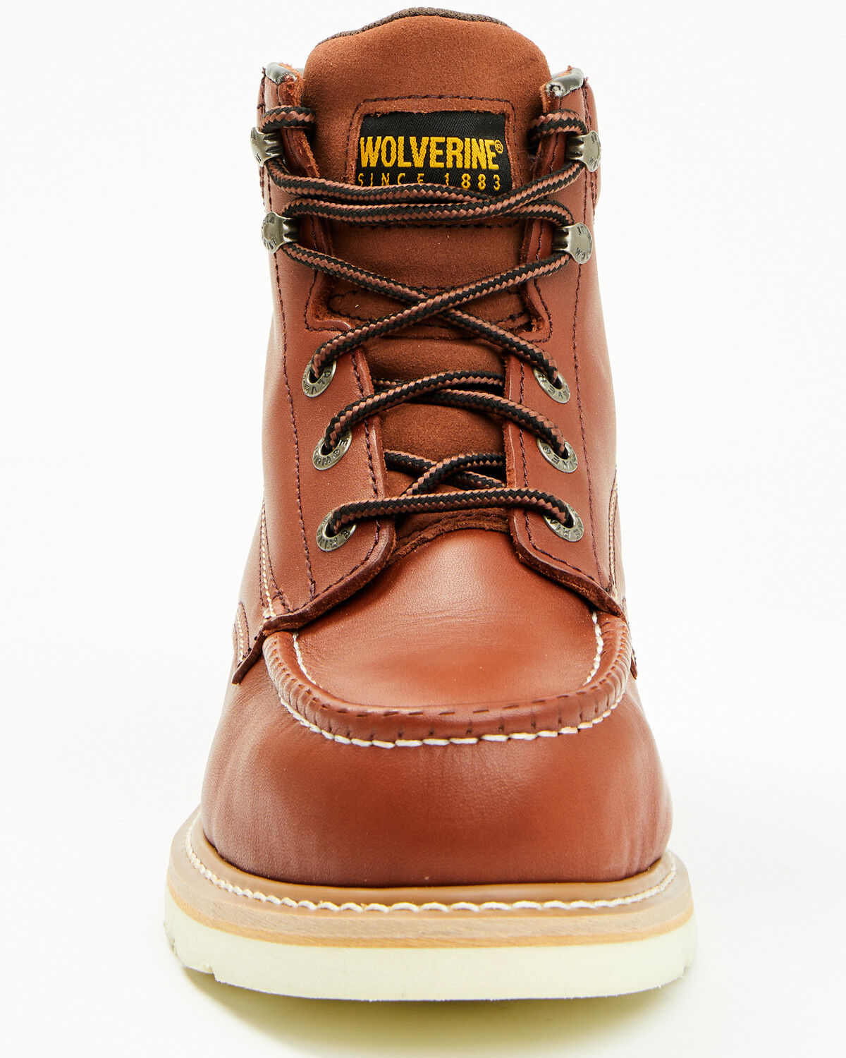 Image #4 - Wolverine Men's 6" Moc Toe Exclusive Wedge Work Boots - Steel Toe, Rust Copper, hi-res