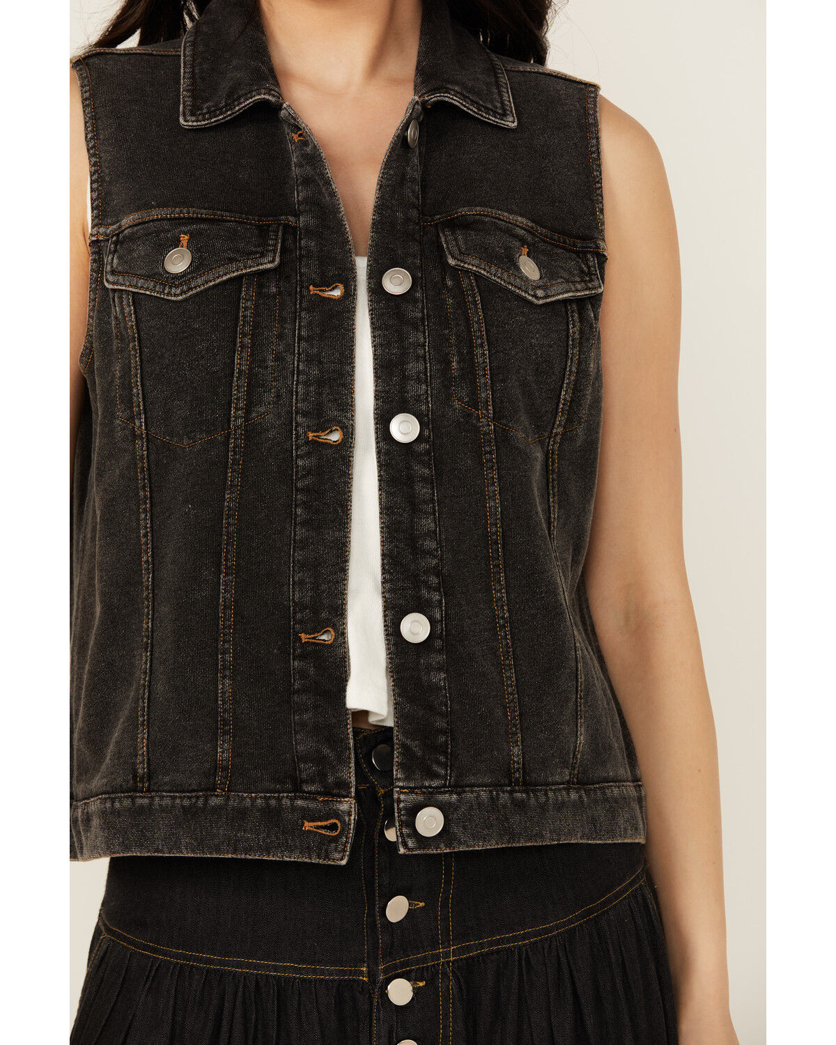 Image #3 - White Crow Women's Washed Knit Vest, Black, hi-res