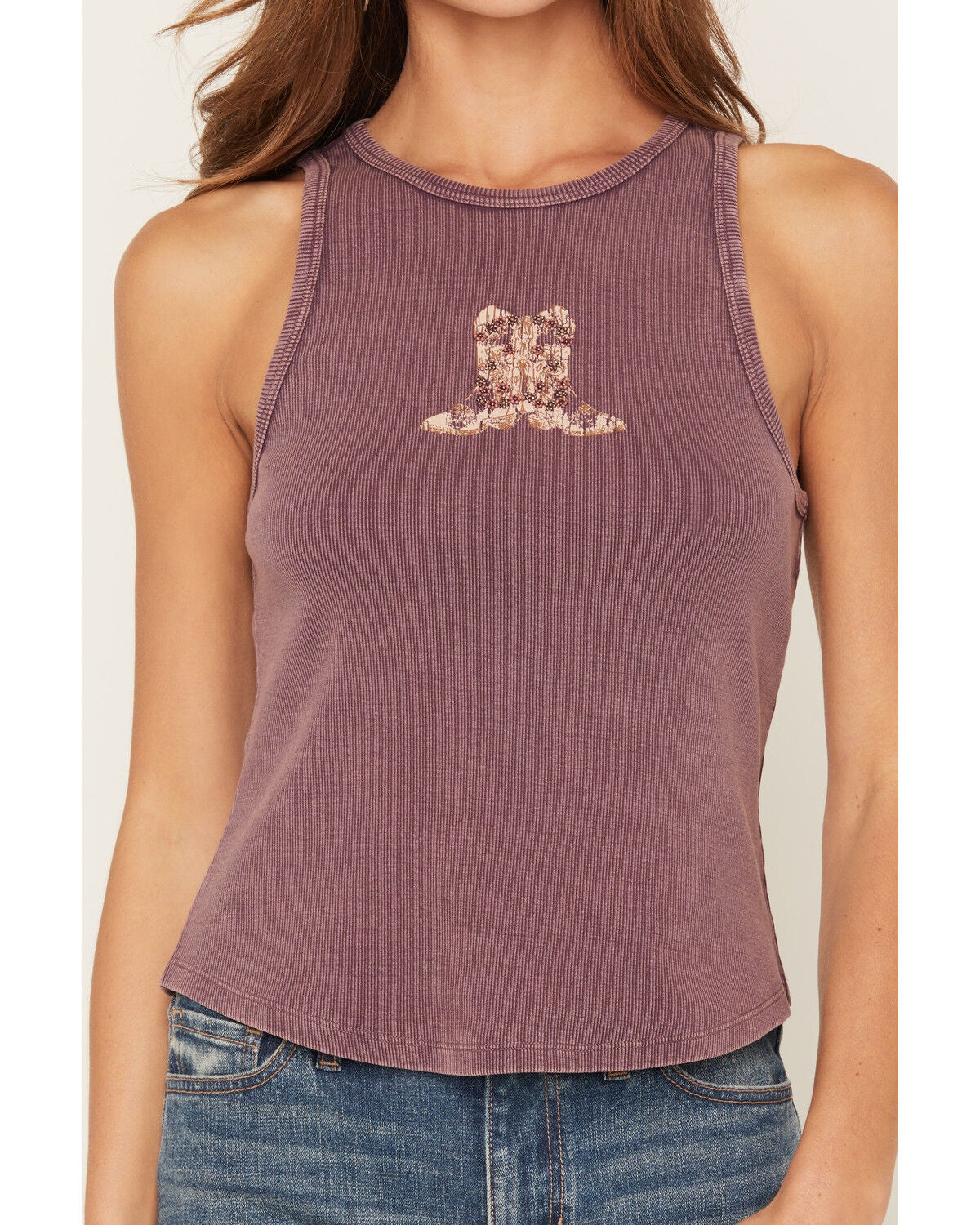 Image #3 - Shyanne Women's Bella Boot Graphic Tank Top, Slate, hi-res