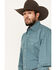 Image #2 - Stetson Men's Geo Print Long Sleeve Pearl Snap Western Shirt, Teal, hi-res