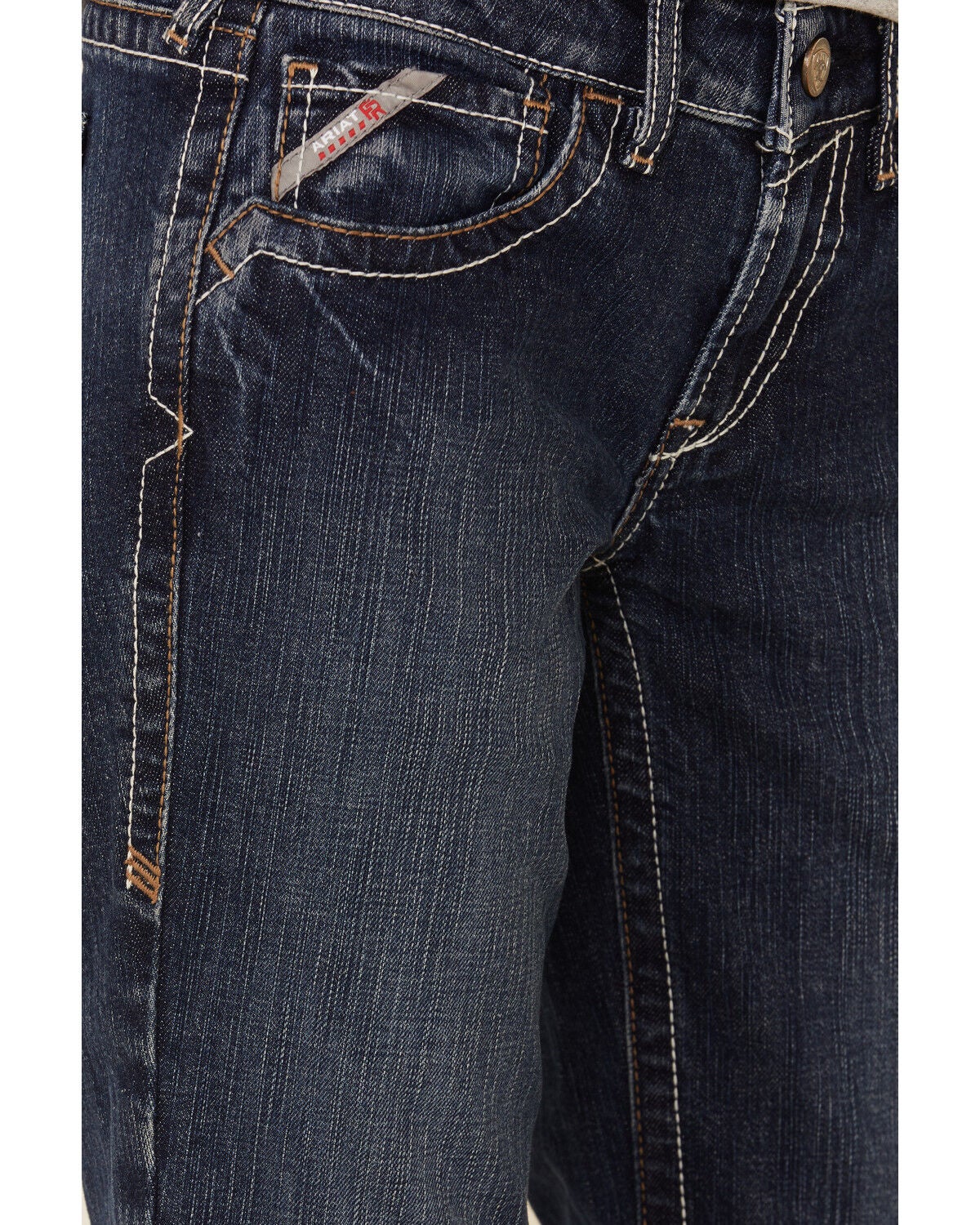 Image #4 - Ariat Women's Boot Barn Exclusive Durastretch FR Whipstitch Bootcut Jeans, Blue, hi-res
