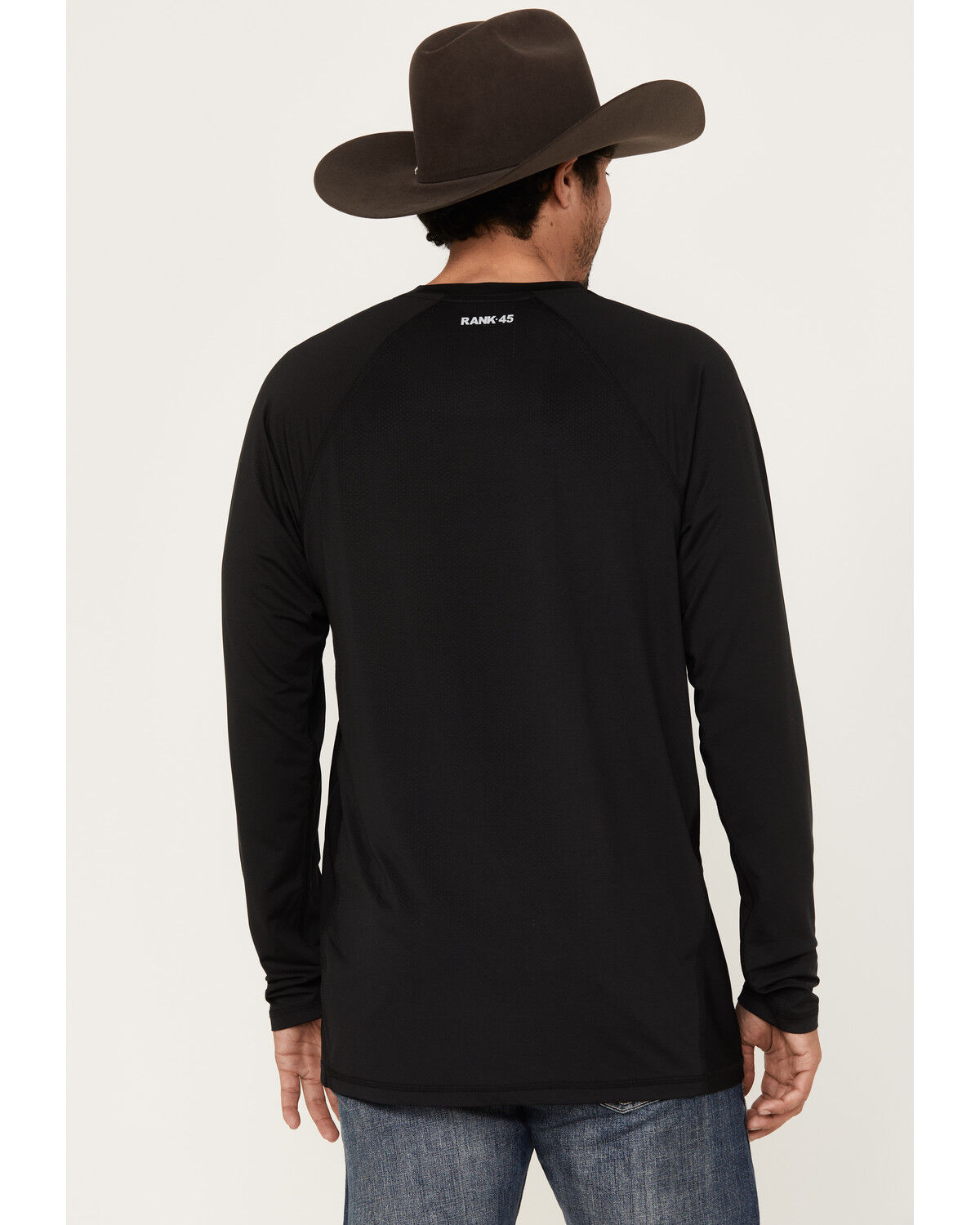 Image #4 - RANK 45® Men's Solid Performance Long Sleeve T-Shirt, Black, hi-res