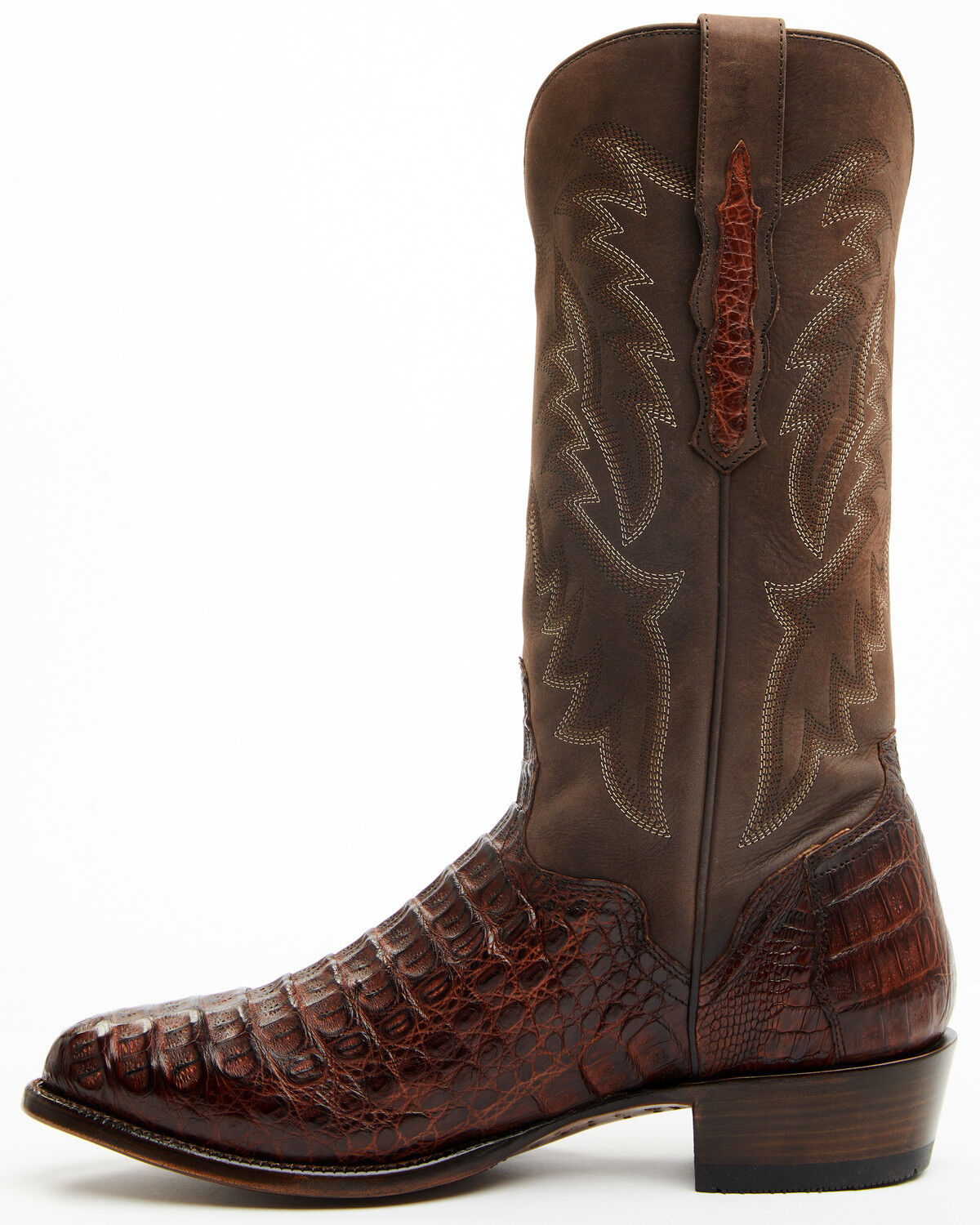 Image #3 - El Dorado Men's Exotic Caiman Western Boots - Round Toe, Brass, hi-res