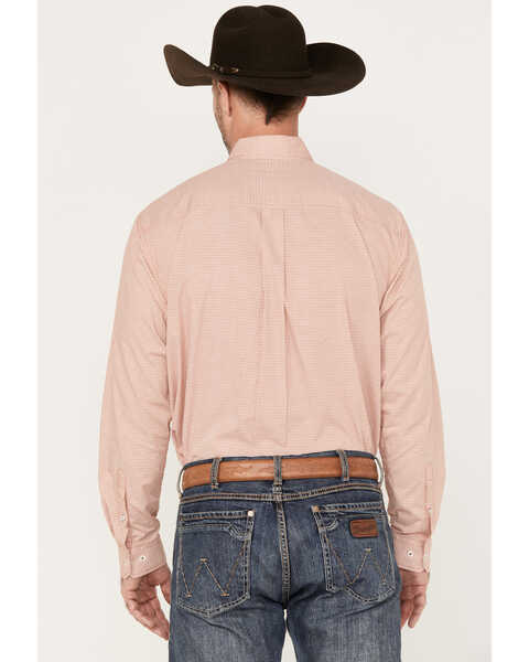 Image #4 - Cinch Men's Geo Print Button-Down Long Sleeve Western Shirt, Orange, hi-res