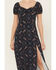 Image #4 - Idyllwind Women's Beth Jacquard Print Short Sleeve Midi Dress, Navy, hi-res