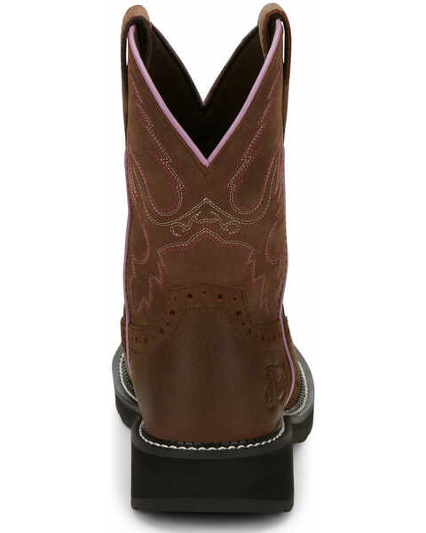Image #4 - Justin Women's Wanette Western Work Boots - Steel Toe, Distressed Brown, hi-res
