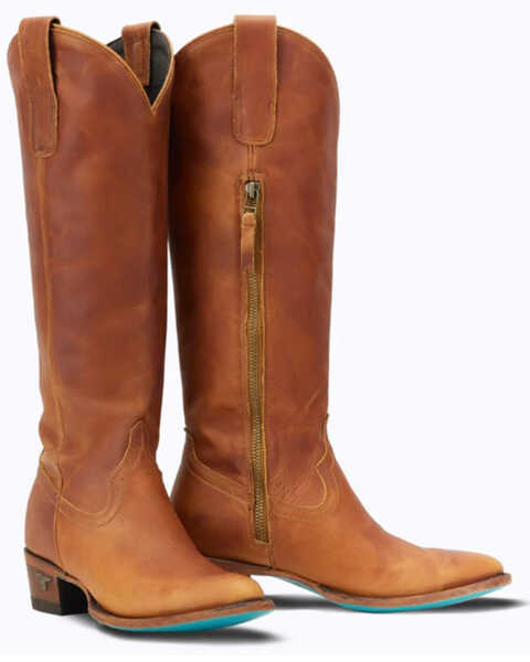 Lane Women's Plain Jane Tall Western Boots - Point Toe , Orange, hi-res