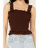 Image #3 - Shyanne Women's Smocked Tank Top, Dark Brown, hi-res