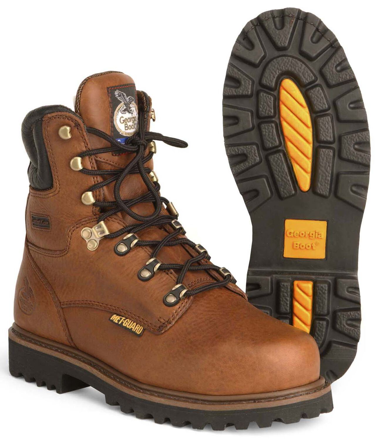 Image #3 - Georgia Boot Men's 8" Lace-Up Work Boots - Steel Toe, Briar, hi-res