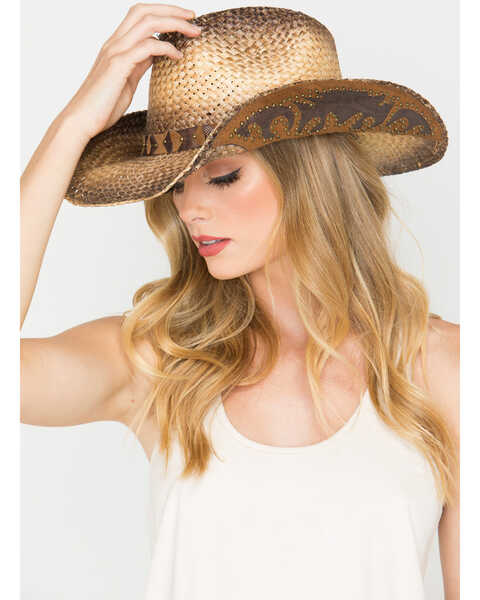 Image #7 - Shyanne Women's Rustic Straw Cowboy Hat, Brown, hi-res