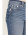 Image #4 - Miss Me Women's Medium Wash Mid Rise Wing Pocket 32" Bootcut Stretch Denim Jeans, Medium Wash, hi-res
