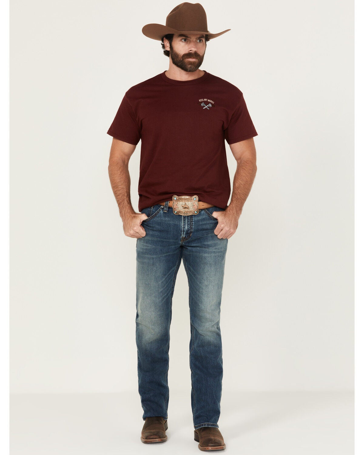 RANK 45&reg; Men's Roadrunner Wash Ambush Slim Straight Stretch Denim Jeans, Medium Wash, hi-res