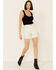 Free People Women's Baggy Tomboy Shorts, White, hi-res
