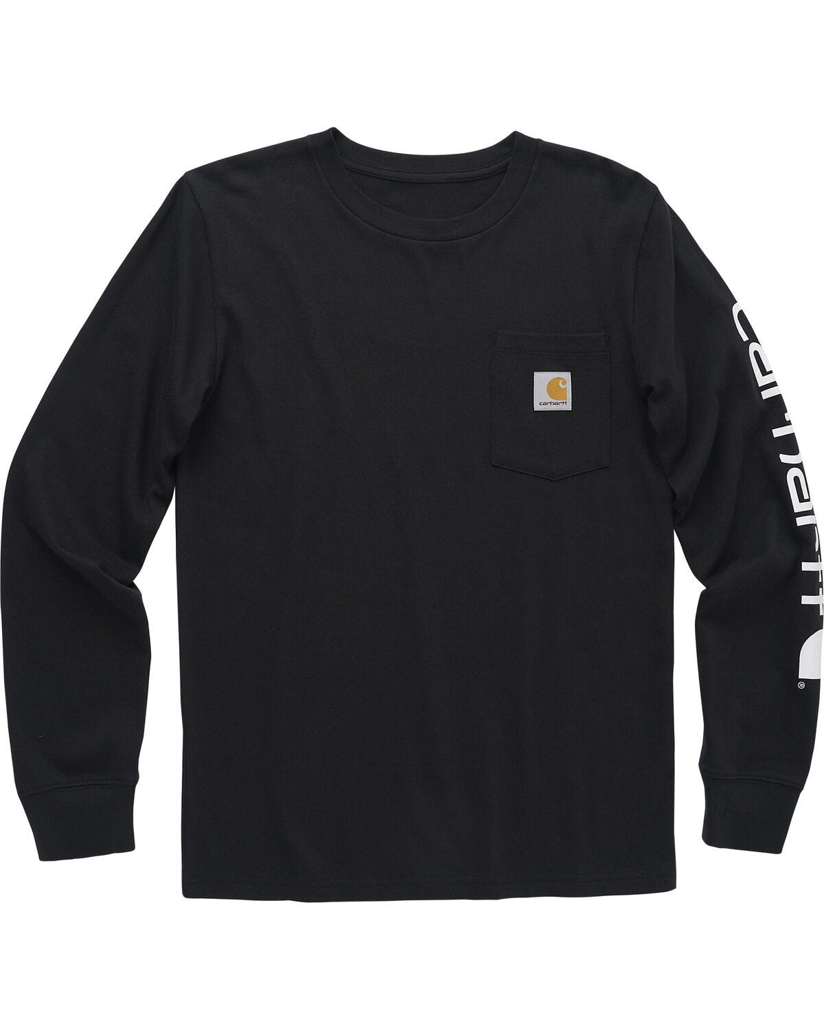 Image #1 - Carhartt Toddler Boys' Logo Long Sleeve Pocket T-Shirt, Black, hi-res