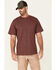 Image #1 - Hawx Men's Solid Burgundy Forge Short Sleeve Work Pocket T-Shirt - Tall , Burgundy, hi-res