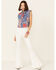 Image #2 - Double D Ranch Women's Multi Print Liberty & Justice For All Snap-Front Vest, Multi, hi-res