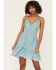 Image #1 - Shyanne Women's Bustier Tie Back Lace Mini Dress, Aqua, hi-res