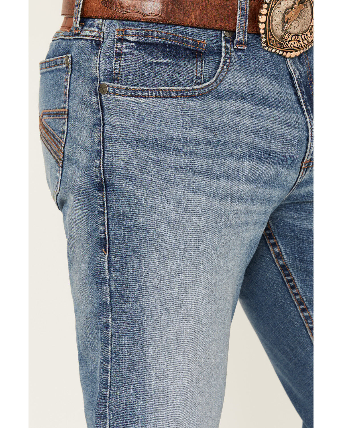 Image #2 - Wrangler 20X Men's Wright Medium Wash Slim Bootcut Stretch Denim Jeans, Medium Wash, hi-res