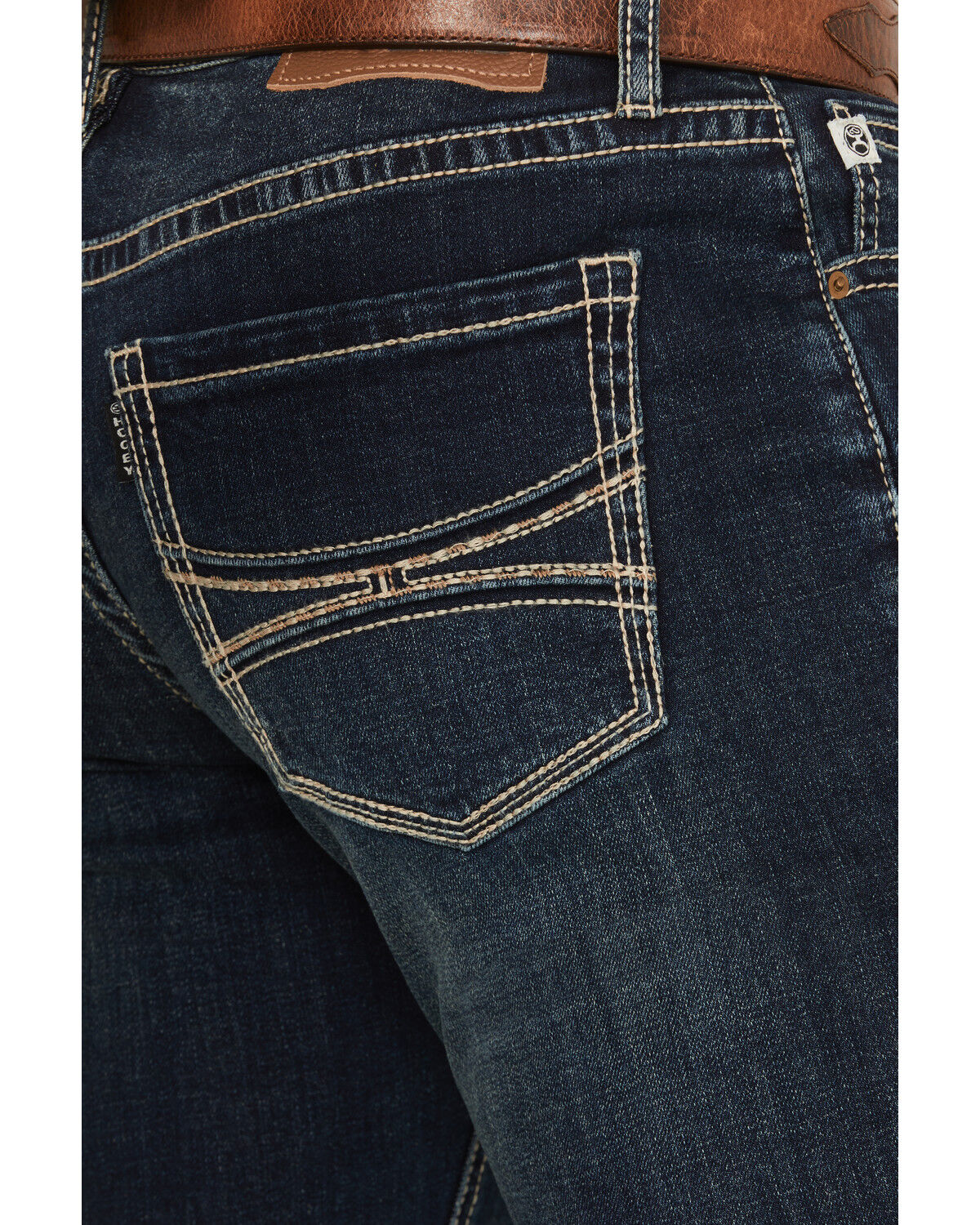 Image #4 - Hooey by Rock & Roll Denim Men's Revolver Dark Wash Slim Straight Reflex Stretch Denim Jeans, Dark Wash, hi-res