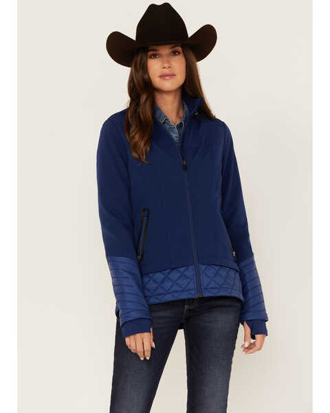 RANK 45® Women's Seliana Hooded Hybrid Softshell Jacket, Royal Blue, hi-res