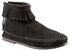 Women's Minnetonka Suede Back Zipper Moccasin Boots, Black, hi-res