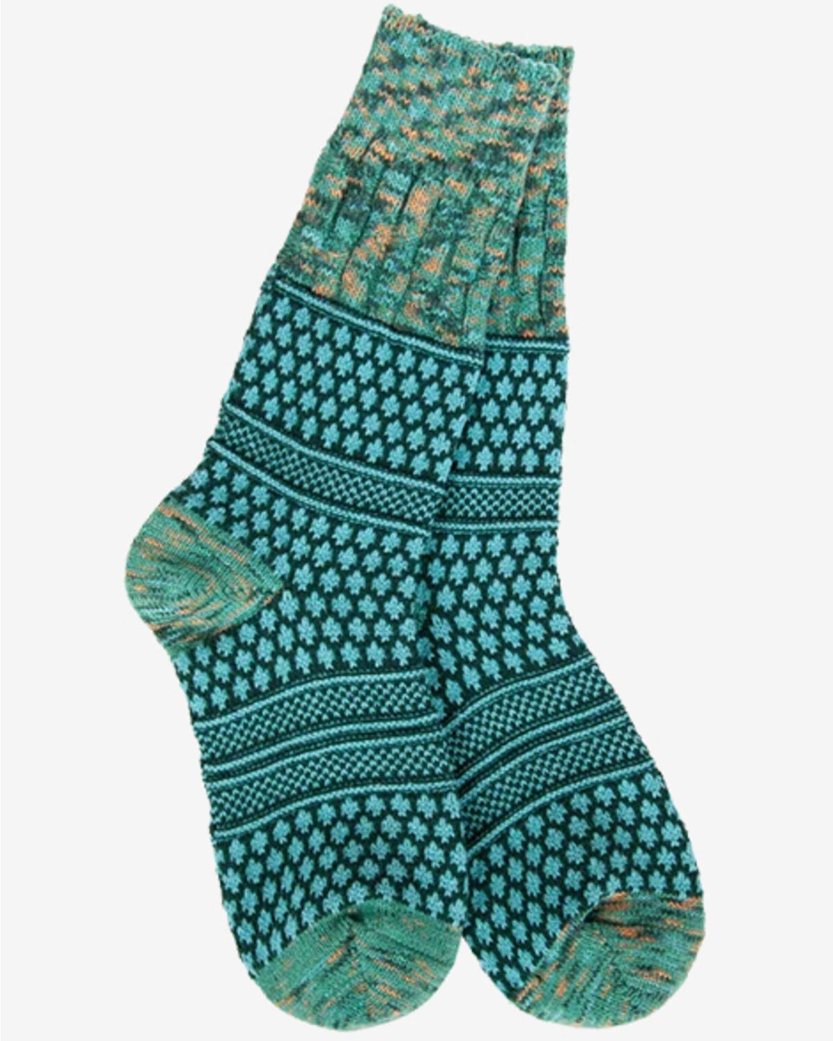 Image #1 - World's Softest Women's Gallery Textured Crew Socks, Turquoise, hi-res