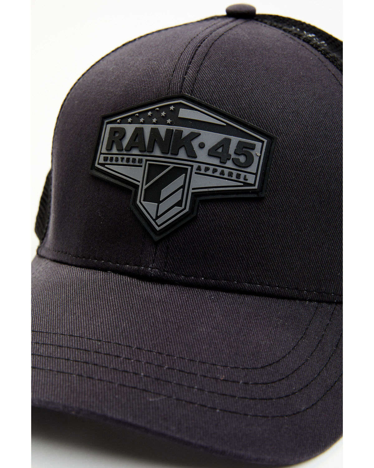 Image #2 - RANK 45® Men's Rubber Patch Logo Ball Cap, Grey, hi-res
