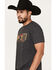 Image #2 - RANK 45® Men's Sunset Roper Logo Graphic T-Shirt, Charcoal, hi-res