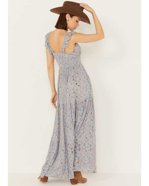 Image #4 - Rock & Roll Denim Women's Floral Tiered Sleeveless Maxi Dress, , hi-res